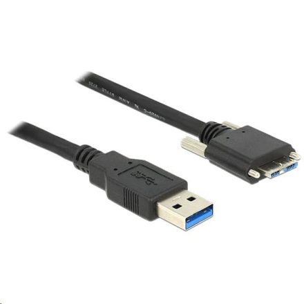 Delock 83599 USB 3.0 A típusú dugó > USB 3.0 Micro-B típusú dugó csavarokkal ellátott kábel 3m