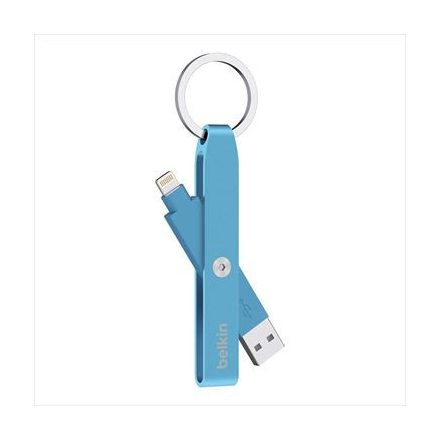 Belkin MIXIT Lightning-USB adat/töltőkábel-kulcstartó kék  (F8J172btBLU)