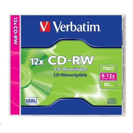 Verbatim SERL 80'/700MB 8-12x CD-RW  normál tok  (43148)