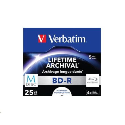 Verbatim M-Disc BD-R 25GB 4x Blu-Ray lemez nyomtatható 1 darab (43823)