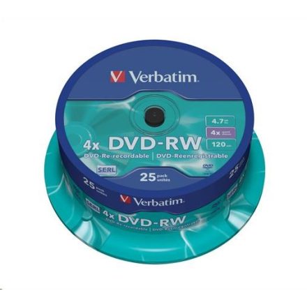 Verbatim DVD-RW 4.7GB 4X DVD lemez 25db/henger  (43639)