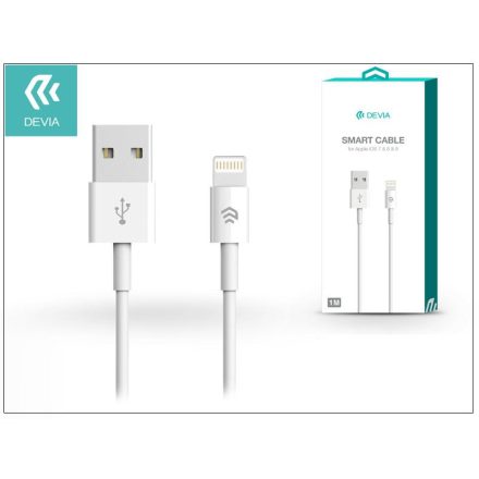 Devia Smart Apple iPhone 5/5S/5C/SE/iPad 4/iPad USB - Ligthning töltő- és adatkábel 1m fehér  (ST986650)