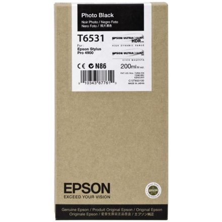 Epson T6531 tintapatron fotó fekete 200ml (C13T653100)