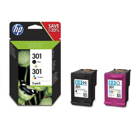 HP N9J72AE 2 darabos tintapatron fekete/háromszínű (301)