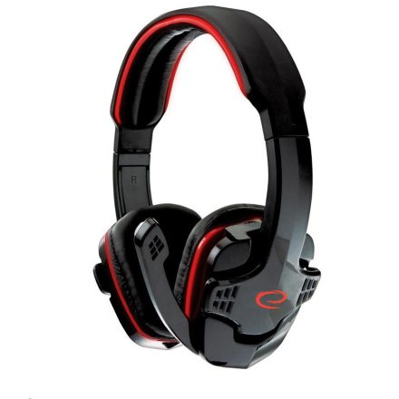 Esperanza EGH310R RAVEN Gamer mikrofonos fejhallgató fekete-piros