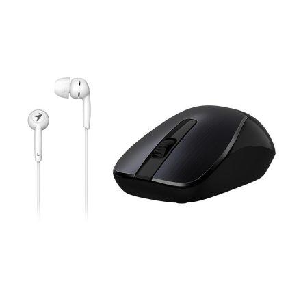 Genius MH-7018 vezeték nélküli egér fekete + headset fehér (31280006401)