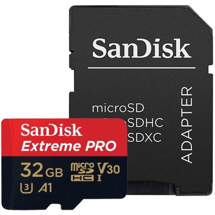 32GB microSDHC Sandisk Extreme Pro + adapter (SDSQXCG-032G-GN6MA / 173427)