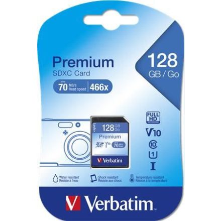 128GB SDXC Verbatim UHS-I Premium memóriakártya (44025)