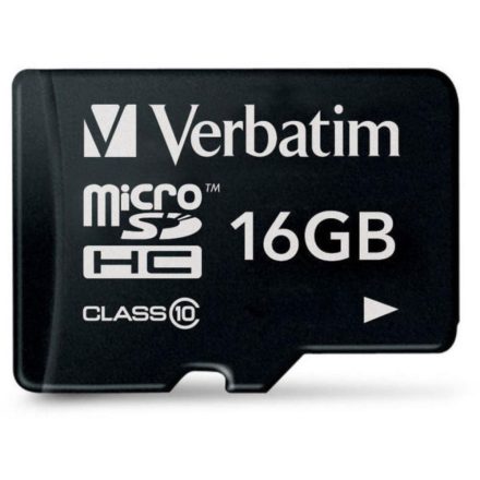 16GB microSDHC Verbatim CL10 memóriakártya + adapter (44082)