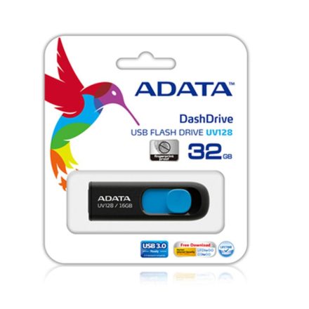 Pen Drive 32GB ADATA UV220 USB 2.0 Black/Blue (AUV220-32G-RBKBL)