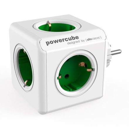 Allocacoc PowerCube Original hálózati elosztó fehér-zöld  (1100GN/DEORPC)