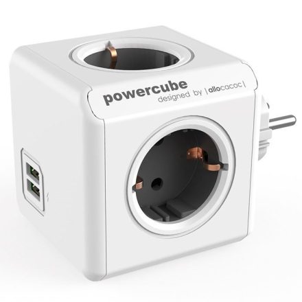 Allocacoc PowerCube Original USB hálózati elosztó fehér-szürke  (1202GY/DEOUPC)