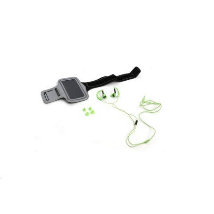 Platinet PM1070G mikrofonos sport fülhallgató + karpánt zöld