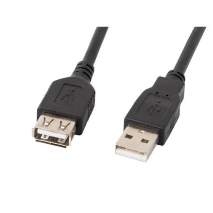 Lanberg USB 2.0 AM-AF hosszabbító kábel 1.8m fekete (CA-USBE-10CC-0018-BK)