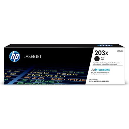 HP CF540X nagy kapacitású LaserJet tonerkazetta fekete (203X)