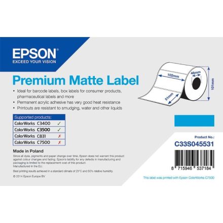 Epson prémium címke (C33S045531)