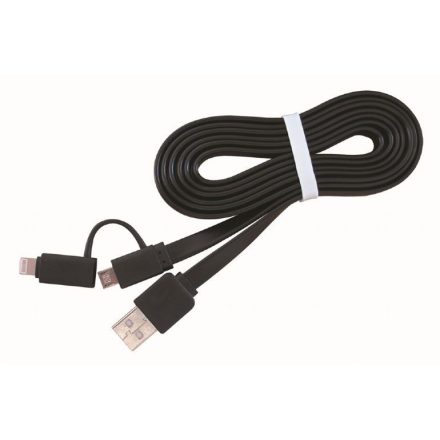 Gembird Cablexpert  USB -> Micro USB + Lightning kábel 1m fekte (CC-USB2-AMLM2-1M)