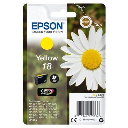 Epson C13T18044012 Claria Home tintapatron sárga