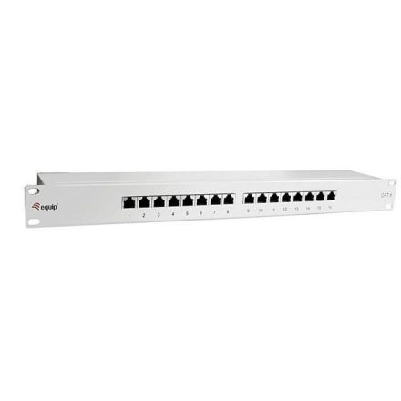 Equip Patch panel CAT6 UTP 16 PORT 1U 19" árnyékolt  szürke (326316)