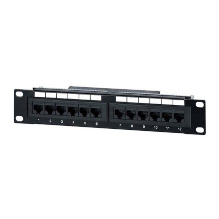 Equip Patch panel CAT5e UTP 12 PORT 1U 10"  fekete (208015)