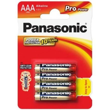 Panasonic Pro power 1.5V Alkáli AAA mini ceruza elem (4 db) (BK-LR03PPG-4BP)