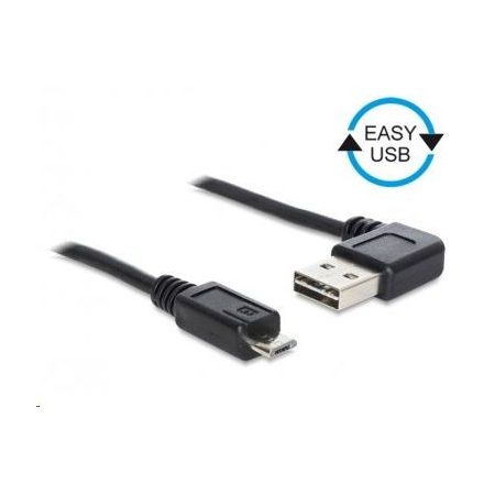 Delock 85163 EASY-USB A 2.0 ívelt bal / jobb > USB 2.0 micro-B kábel, 0.5 m