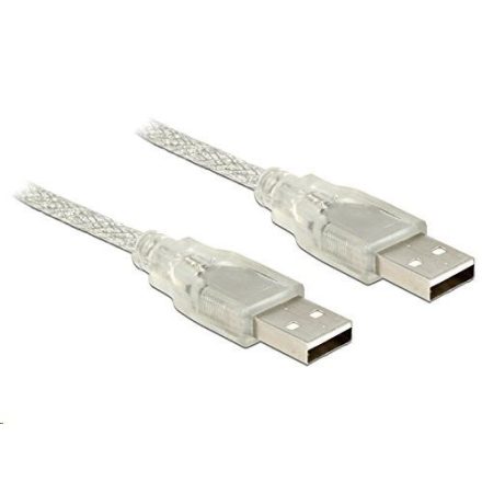 Delock 83889 USB 2.0 A > USB 2.0 A összekötő kábel, 2 m, áttetsző