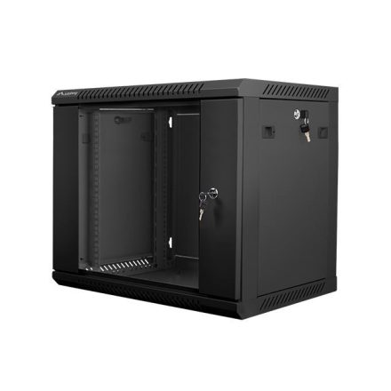 Lanberg 9U 19" fali rack szekrény 600x450mm fekete (WF01-6409-10B)