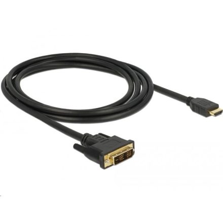 Delock 85584 DVI 18+1 > HDMI-A kábel, 2m, fekete