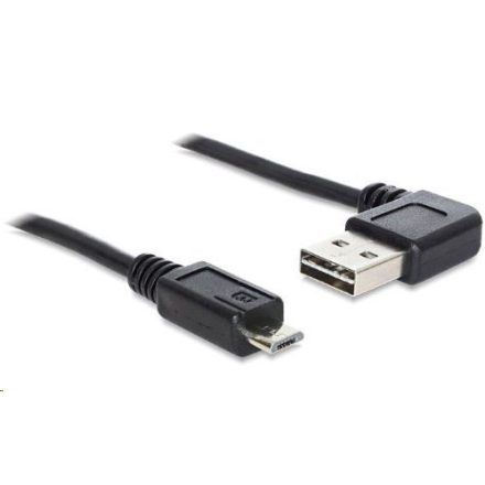 Delock 83385 EASY-USB 2.0 -A apa hajlított bal / jobb > USB 2.0 micro-B apa kábel, 5 m