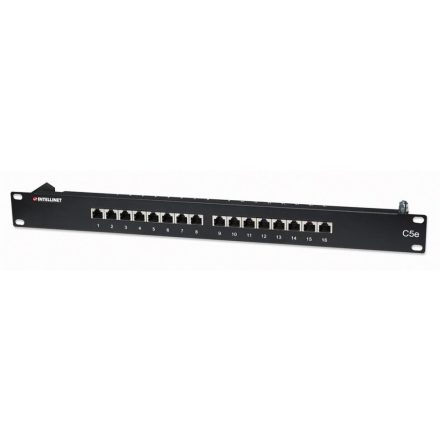 Intellinet FTP patch panel árnyékolt 16 port CAT5e 1U 19" (513470)