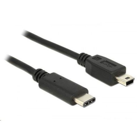 Delock 83335 USB Type-C 2.0 > USB 2.0 Mini-B kábel, 0,5 m fekete