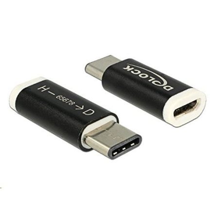 Delock 65678 USB 2.0 Micro-B anya > USB 2.0 Type-C apa, fekete