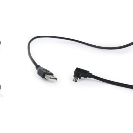 Gembird Cablexpert Double-sided Micro-USB -> USB 2.0 AM kábel 1.8 m, hajlított, fekete (CC-USB2-AMmDM90-6)