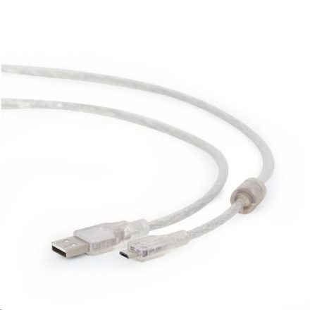 Gembird Cablexpert USB 2.0 --> micro-USB 1.8m, átlátszó (CCP-MUSB2-AMBM-6-TR)