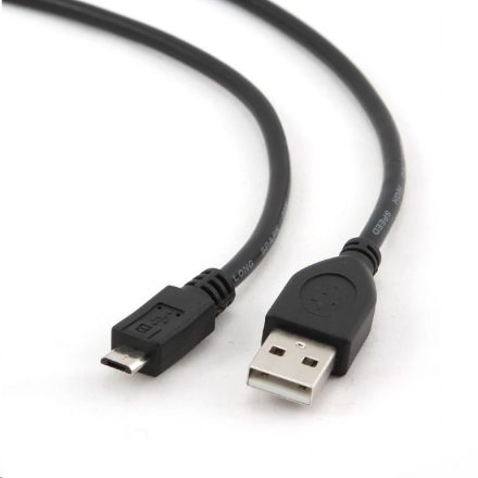 Gembird Cablexpert USB 2.0 --> micro-USB 10cm, fekete (CCP-MUSB2-AMBM-0.1M)