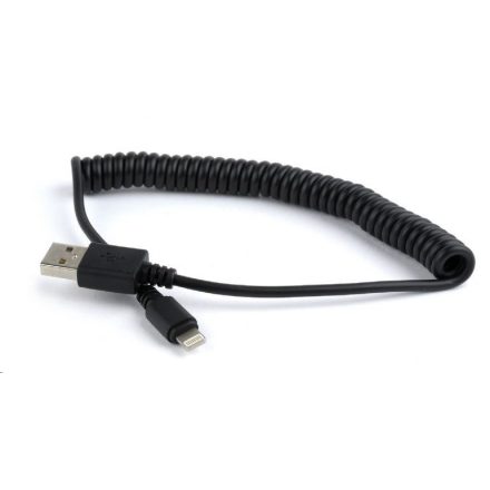 Gembird Cablexpert  USB -> Lightning spirál kábel 1.5m fekete (CC-LMAM-1.5M)