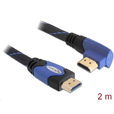 Delock 82956 High Speed derékszögű HDMI kábel 4K fekete-kék 2m