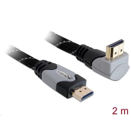 Delock 82994 High Speed derékszögű HDMI kábel 4K fekete-szürke 2m