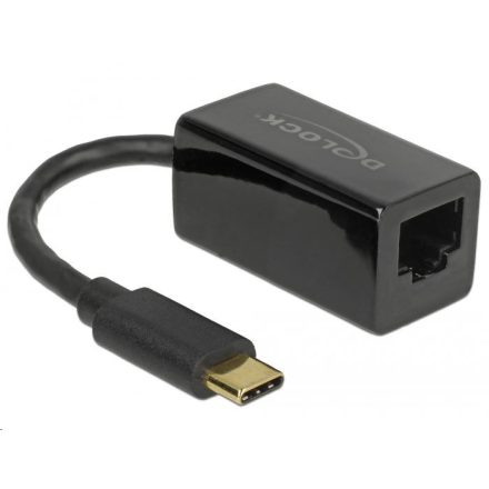 Delock 65904 USB Type-C > Gigabit LAN átalakító, kompakt, fekete