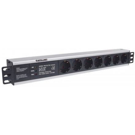 Intellinet rack elosztó 7 aljzat 3m 19" 1.5U fekete (714006)