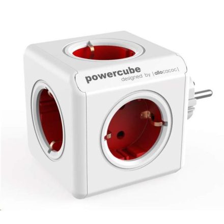 Allocacoc PowerCube Original hálózati elosztó fehér-piros  (1100RD/DEORPC)