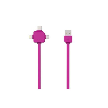 Allocacoc 3az1-ben USB kábel pink  (9003PK/USBC15)