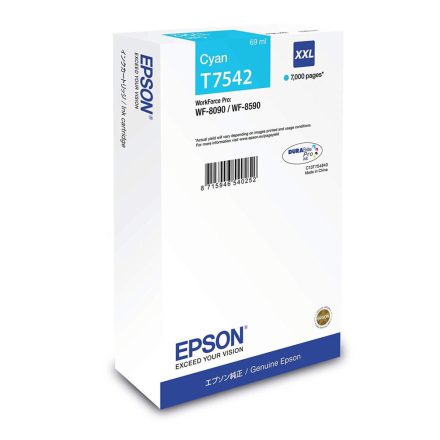 Epson WF-8090 / WF-8590 XXL tintapatron cián  (C13T754240)