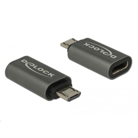 Delock 65927 USB 2.0 Micro-B male to USB 2.0 Type-C female adapter, antracit