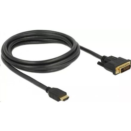 Delock 85654 HDMI male to DVI 24+1 male kétirányú kábel, 2m