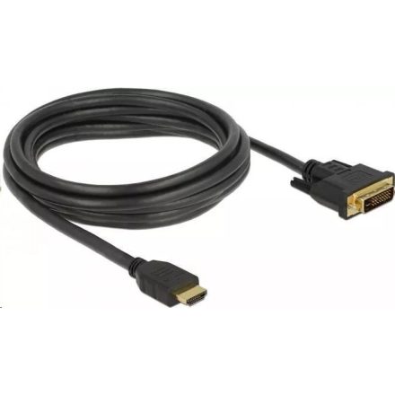 Delock 85655 HDMI male to DVI 24+1 male kétirányú kábel, 3m