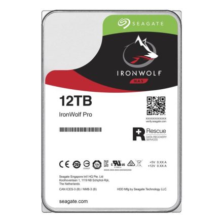 12TB Seagate 3.5" IronWolf Pro SATA merevlemez (ST12000NE0008)