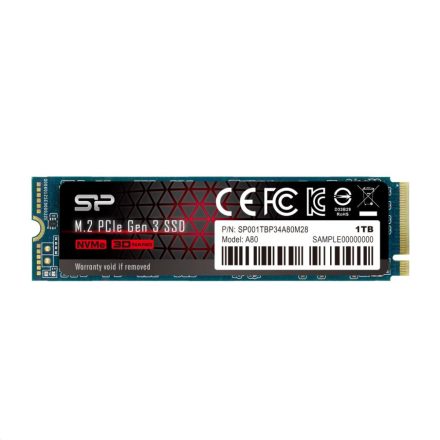 1TB Silicon Power P34A80 M.2 SSD meghajtó (SP001TBP34A80M28)