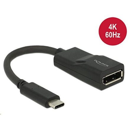 Delock 62748 Adapter USB Type-C csatlakozódugóval > Displayport csatlakozóhüvellyel (DP váltakozó mód) 4K 60 Hz